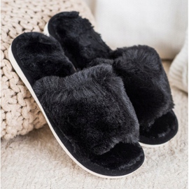 Bona Tofflor Med Päls svart 1