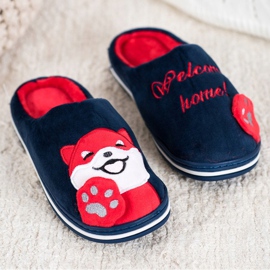 Bona Welcome Home tofflor vit röd marinblå 1