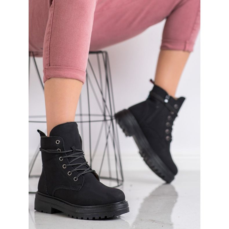 SHELOVET Svarta fällare med ekoläder 1