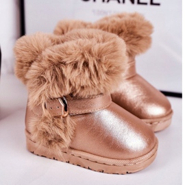 FRROCK Varma barnsnöstövlar med päls Rose Gold JellyBeans rosa 1