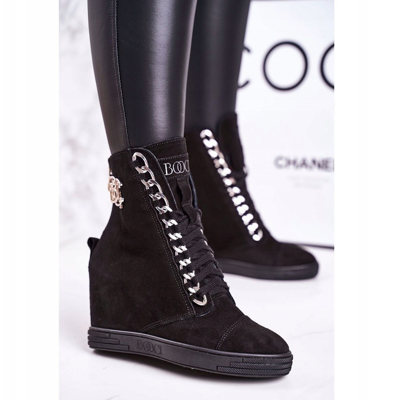 Dam mocka sneakers BOOCI 2222/066 / s Silverkedja Svart 1