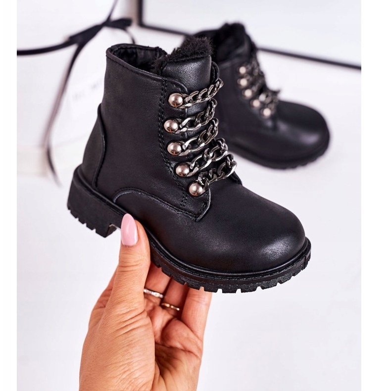 Barnisolerade fällare Eco Leather Chain Black Rock &amp; Roll svart 2