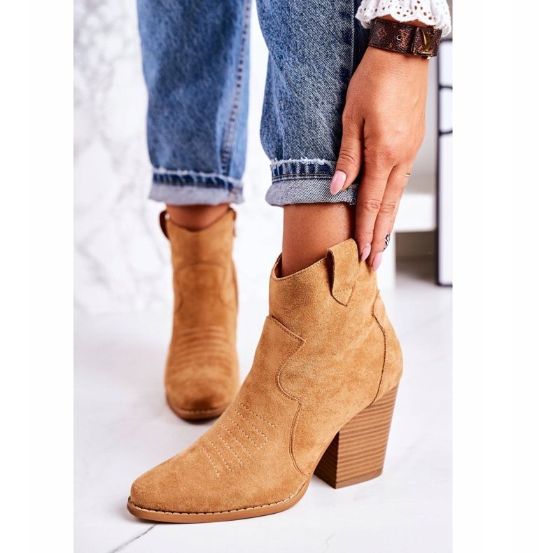 MSMG Kvinnors varma cowboystövlar Caramel Margaret brun 2