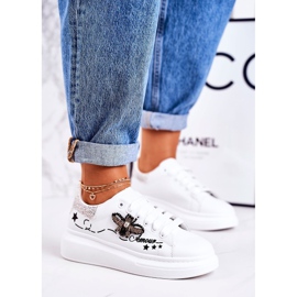 Kvinnors sportskor Sneakers med flugvitt silver Amour 1