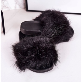 PS1 Barnens svarta Fashionista päls tofflor 1