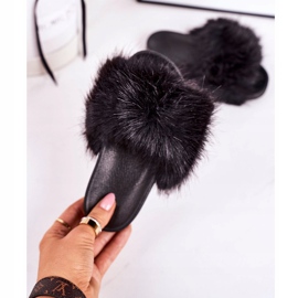 PS1 Barnens svarta Fashionista päls tofflor 2