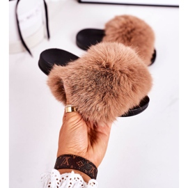 Barntofflor med päls Ljusbrun Fashionista 2