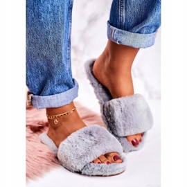FRJ Kvinnors grå päls tofflor grå kalla dagar 1