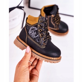 PL1 Barns varma stövlar Fångare på svart Bobby gummisula orange 2