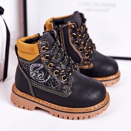 PL1 Barns varma stövlar Fångare på svart Bobby gummisula orange 1