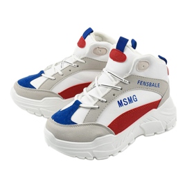 Vita sneakers, isolerade Denim sneakers mångfärgad 2