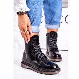 Kvinnors varma stövlar Lackade stövlar Black Thunder svart 1