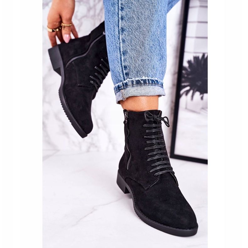 PJ1 Klassiska damstövlar i varm mocka Svart enkelhet 2