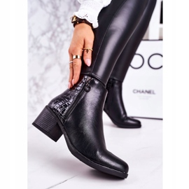 PJ1 Kvinnors varma stövlar på högklackat djurtryck Svart förtroende 1