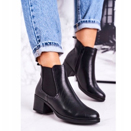 Kvinnors varma stövlar Jodhpur -stövlar på hälen för alltid svart 2