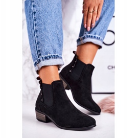 PJ1 Kvinnors klassiska Chelsea stövlar mocka svart Walker stövlar 1