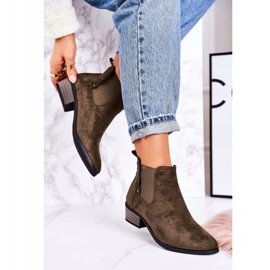 PJ1 Kvinnors klassiska Chelsea -stövlar Mocka Mörkgröna Walker -stövlar kaki 2