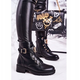 SEA Kvinnors varma stövlar Arbetare Guldspänne Svart Vera 1