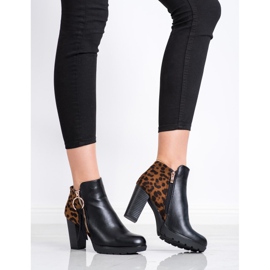 Goodin Varma stövlar i leopardtryck brun svart 1