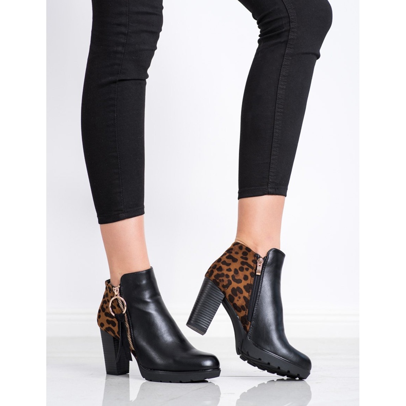 Goodin Varma stövlar i leopardtryck brun svart 1