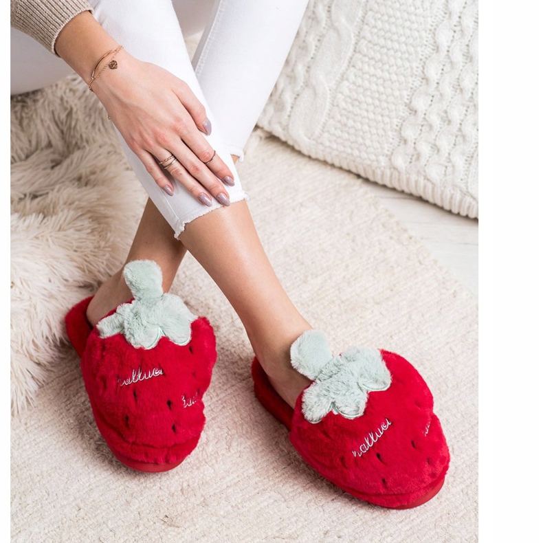 Bona Jordgubbs tofflor röd grå 1