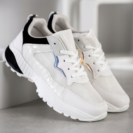 SHELOVET Sneakers med svarta inlägg vit grå 1