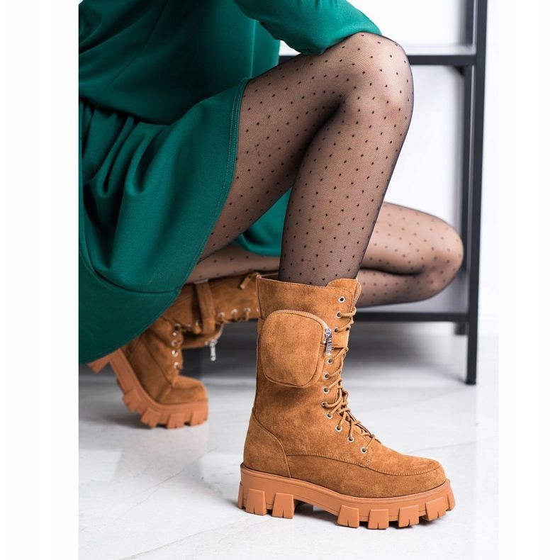 Seastar Mocka stövlar med ficka brun gul 1