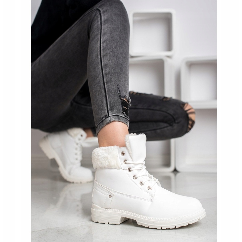 SHELOVET Vandringsskor med päls vit 2