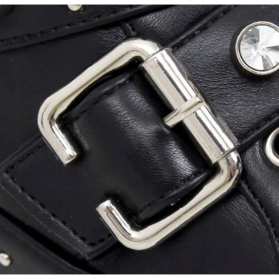 Militära stövlar med svarta dubbar NS176P Svart 1