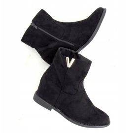 Svarta ZT1013 Svarta stövlar på en dold kilklack 1