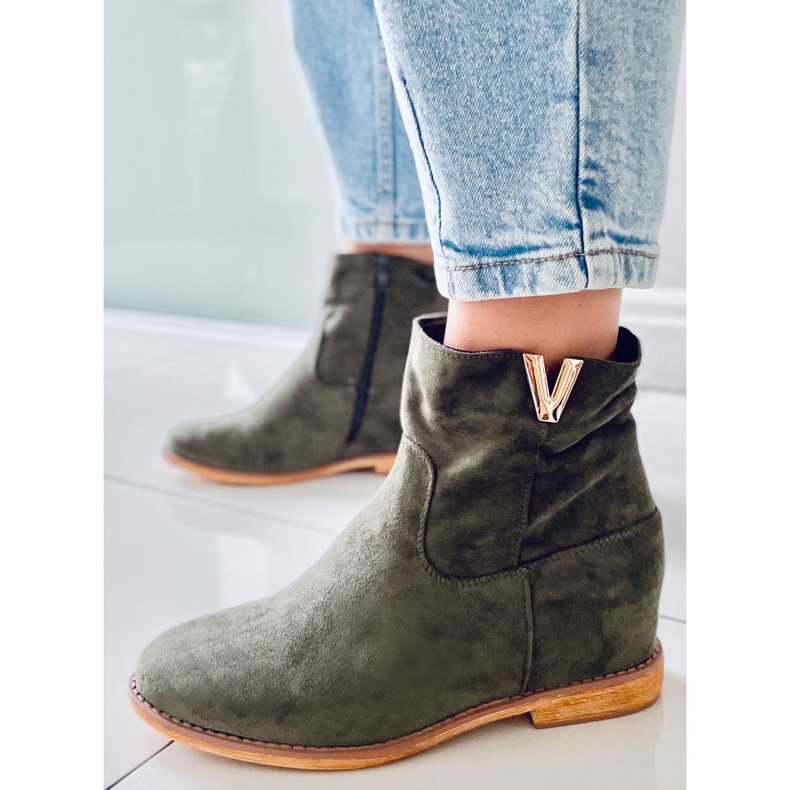 Gröna ZT1013 Gröna stövlar på en dold kil 1