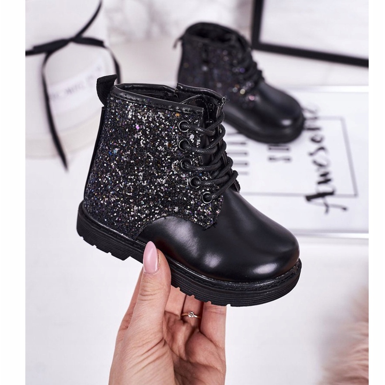 Barnens Brocade Warm Boots Trappers Black Ariel svart 1