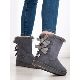 Bona Grå Mukluki med rosetter 1