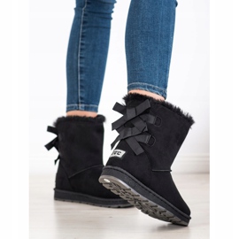 Bona Svart Mukluki med rosetter 1