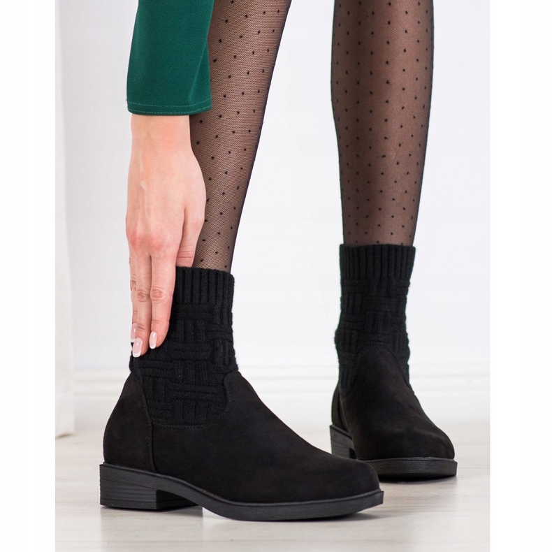 SHELOVET Slip-on mocka stövlar svart 2