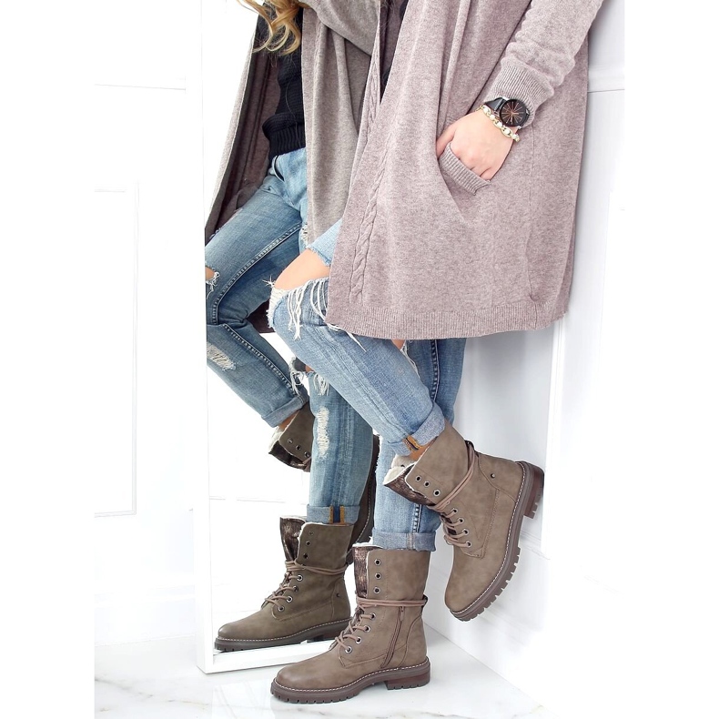 Snörarbetare mörkbeige 4667 khaki kaki 1