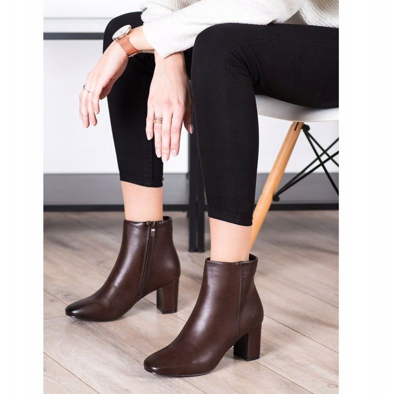 Super Mode Klassiska högklackade stövlar brun 1