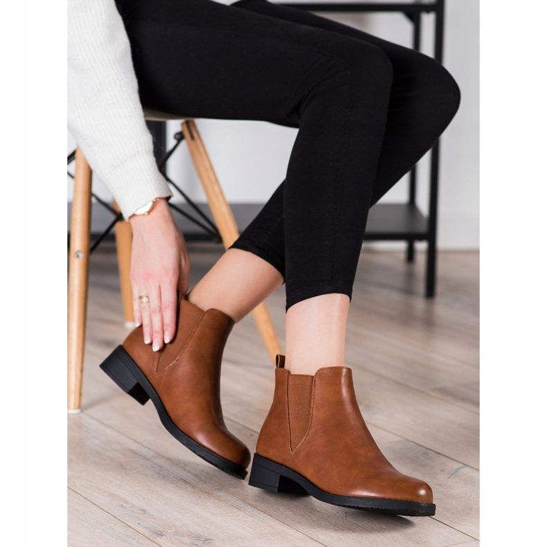 Ideal Shoes Ekokläder Chelsea stövlar brun 1