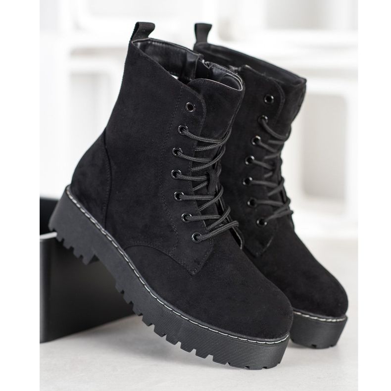 SHELOVET Mocka Trappers På Plattformen svart 2