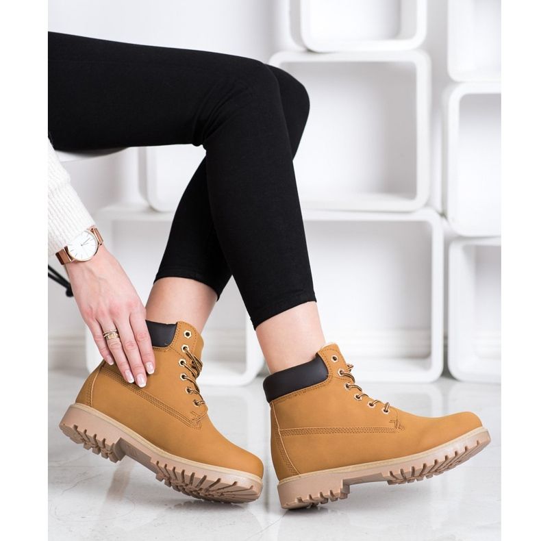 SHELOVET Varma vandringsskor med ekoläder brun 2