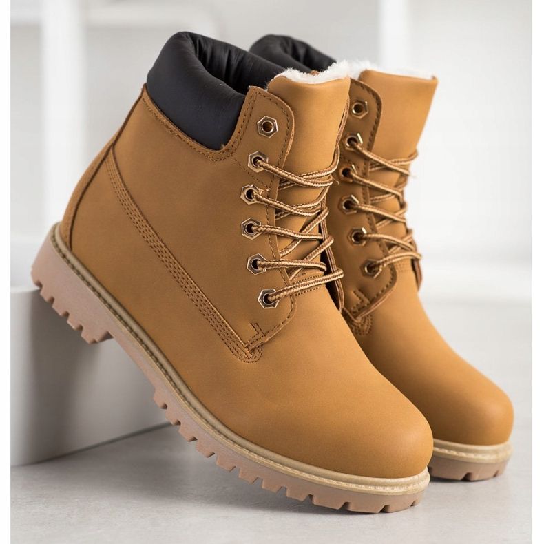 SHELOVET Varma vandringsskor med ekoläder brun 1