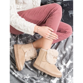 Queentina Varm Mukluki med prydnad beige 1