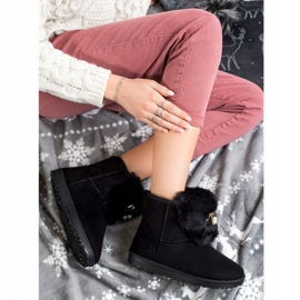 Queentina Varm Mukluki med prydnad svart 1