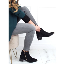 Stövlar mandel svart mocka tåhätta 88168-1 Svart 1