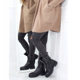 Svarta militära snörningskängor NC1092 Svart 2