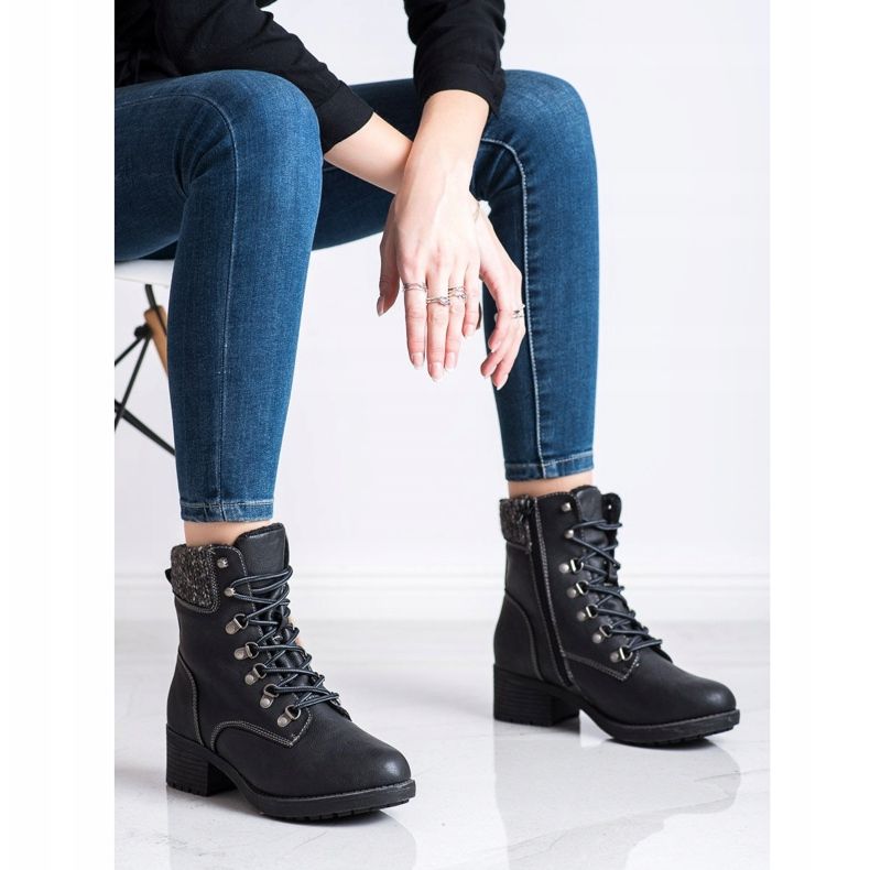 Queentina Varma stövlar på stolpen svart grå 1