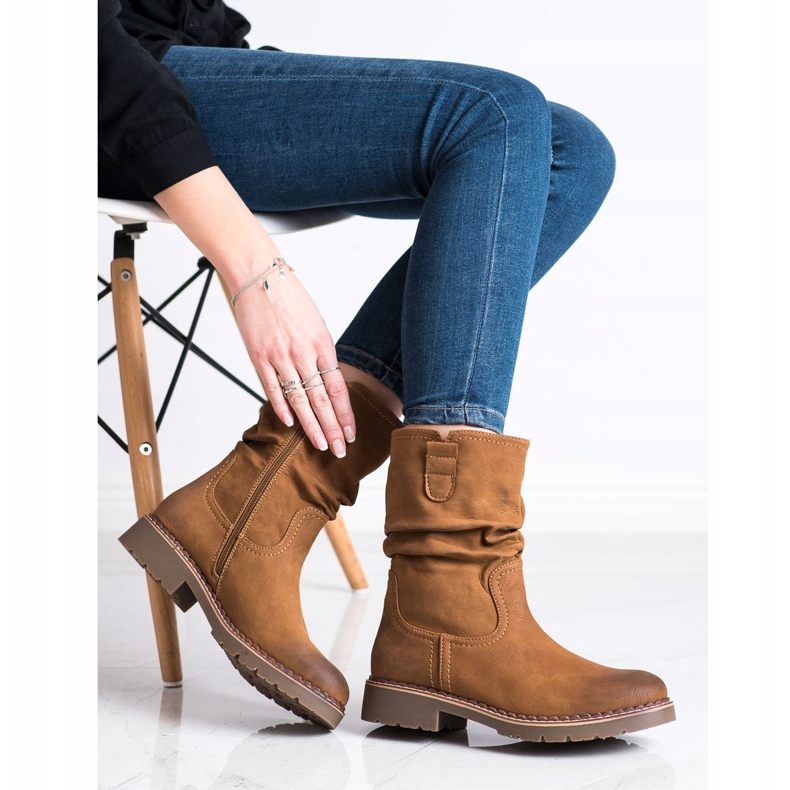 Super Mode Stövlar med volanger brun 1