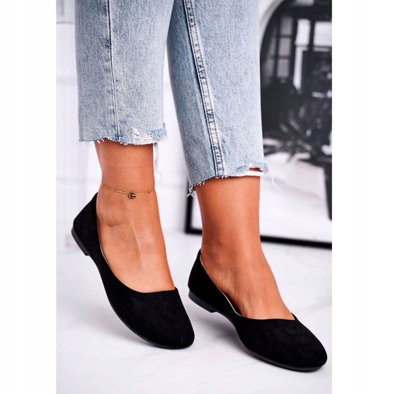 EVE Ballerinor i mocka för kvinnor Svart Lasota 1031 3