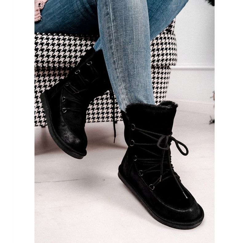 HAN Snöskor för kvinnor med päls svart Ilana 2