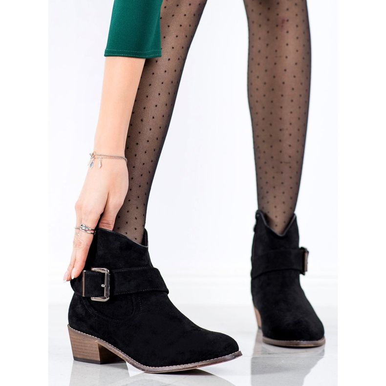 SHELOVET Snygga stövlar med spänne svart 2